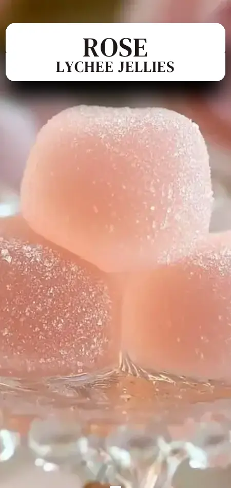 Pinterest pin (Design 2) for Gummy Rose Water & Lychee Jellies