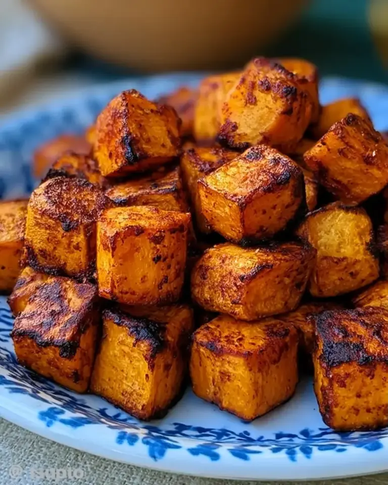 A delicious plate of Roasted Summer Sweet Potato: Crispy and Golden