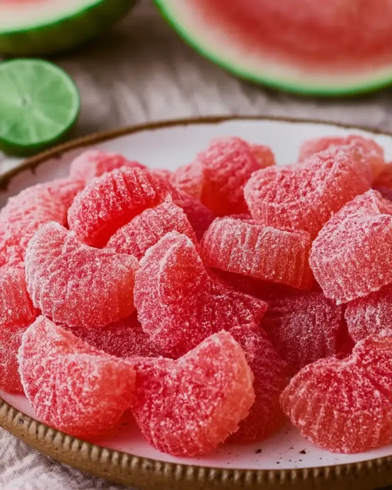 A delicious plate of Sour Watermelon Treats
