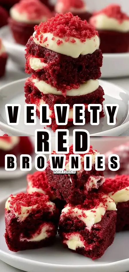 Pinterest pin (Design 1) for Sweet Red Velvet Brownie Bites