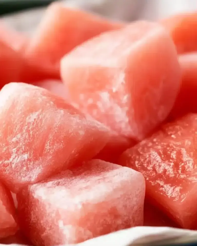 A delicious plate of Watermelon Mochi
