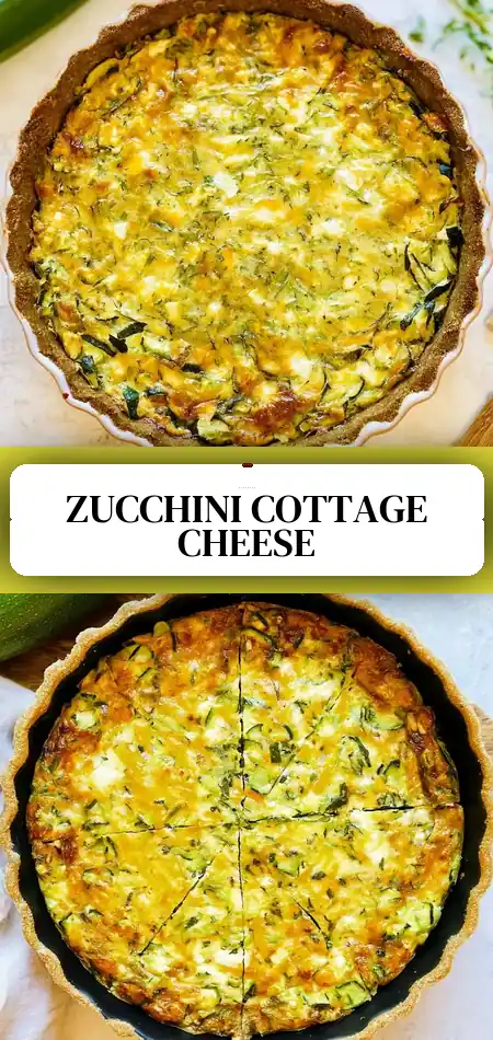 Pinterest pin (Design 3) for Crustless Cottage Cheese Zucchini Quiche