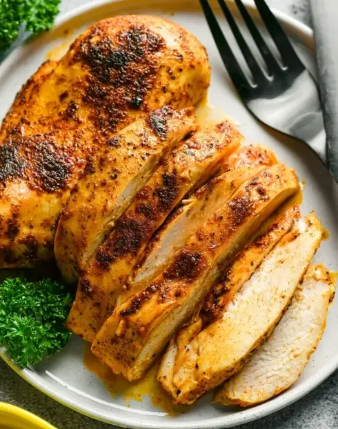 A delicious plate of Juicy 30-Minute Baked Chicken Breast
