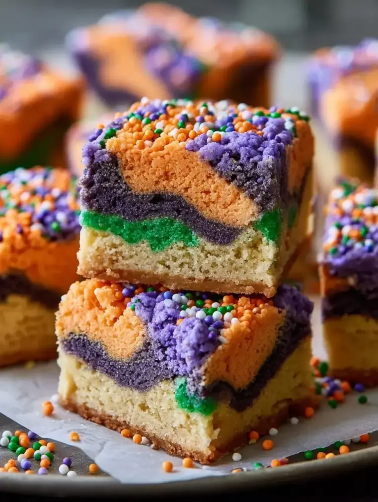 A delicious plate of 10 Best Easy Halloween Sugar Cookie Bars for Fall Fun!