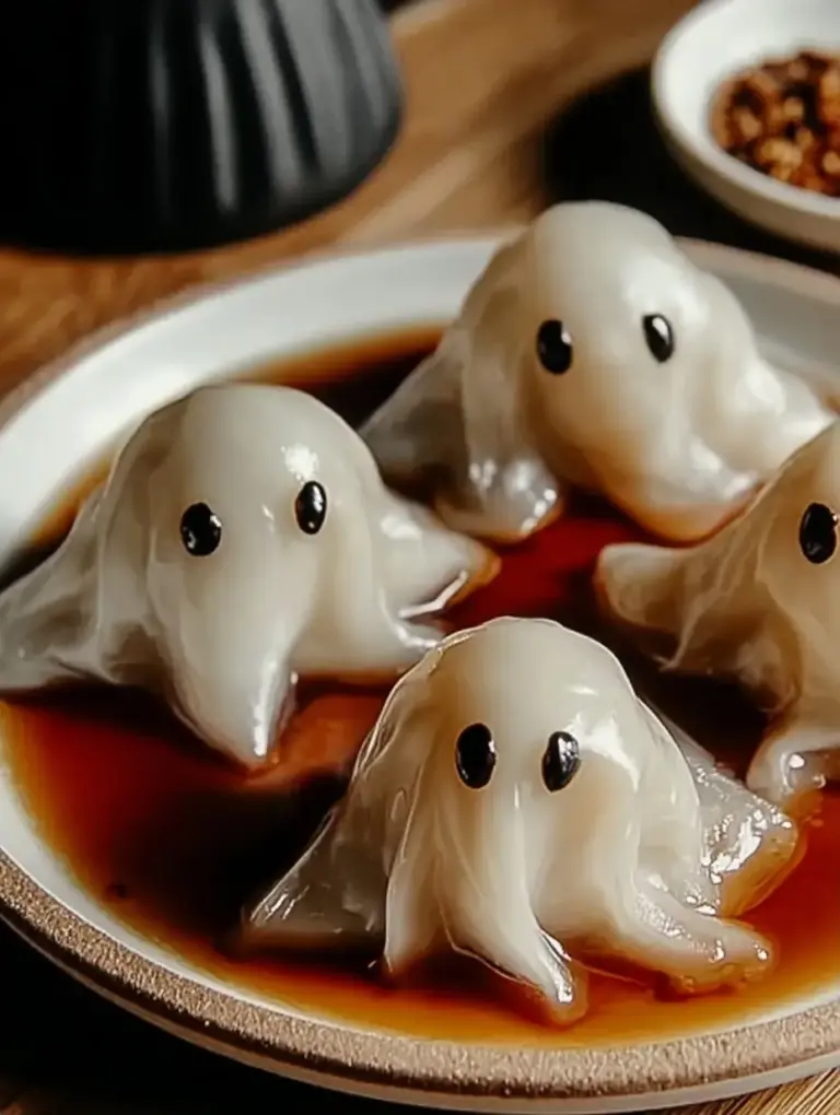 A delicious plate of Delicious Ghost Dumplings Recipe: A Fun Twist on Tradition