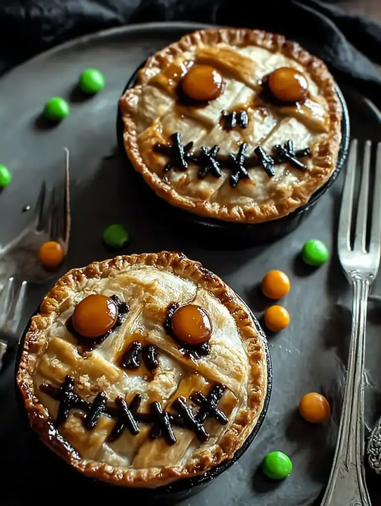 A delicious plate of Irresistibly Fun Zombie Pot Pies: A Spooky Delight for All