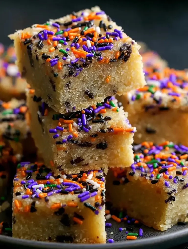 A delicious plate of The Best Easy Halloween Sugar Cookie Bars You'll Love!